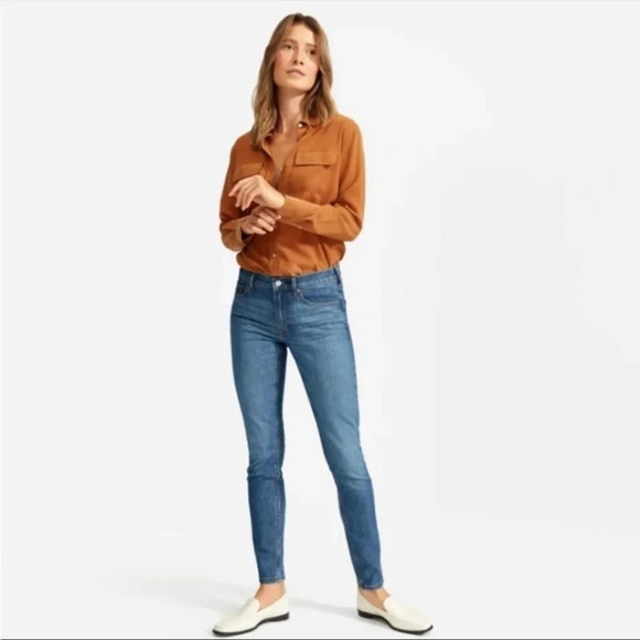 EVERLANE Mid-Rise Skinny Medium Wash Jean Size 24 - Picture 1 of 6